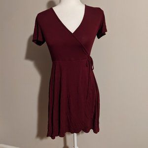 Burgundy Wrap Dress